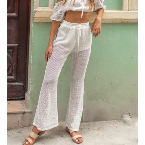 White Mesh Pants - Picture 2 of 4